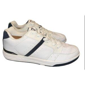 Converse All Star Leather Sneakers Mens 14 White Navy‎ AV738 Vintage 2001 Rare